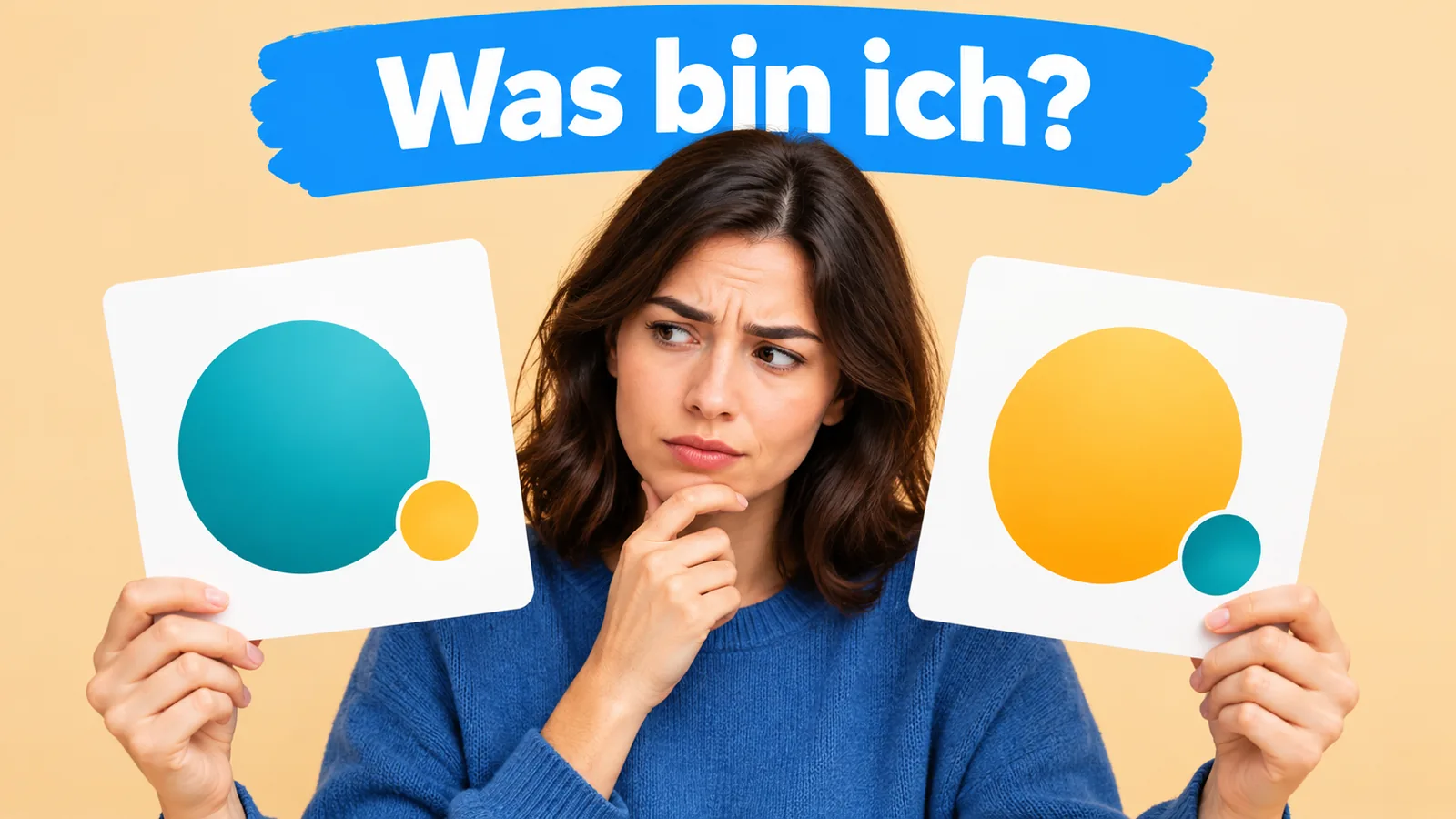 Eine Person vergleicht zwei Karten, bei denen Grundtyp und ergänzender Flügel unterschiedlich gewichtet darges
