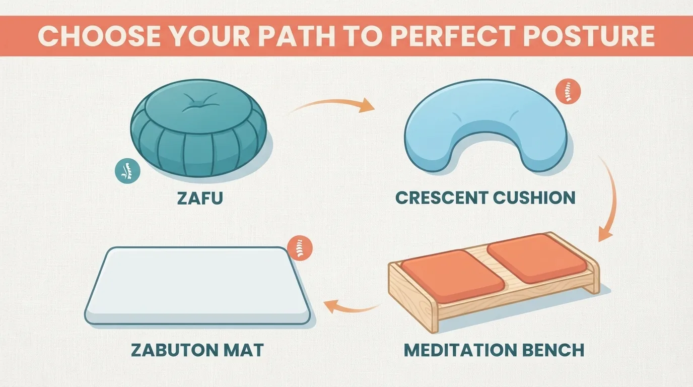 Zafu, Zazen-Kissen, Zabuton und Meditationsbank im Überblick