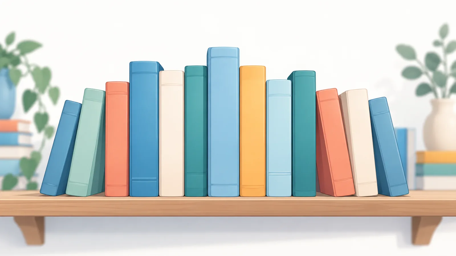 Reihe klassischer Taschenbücher im Regal