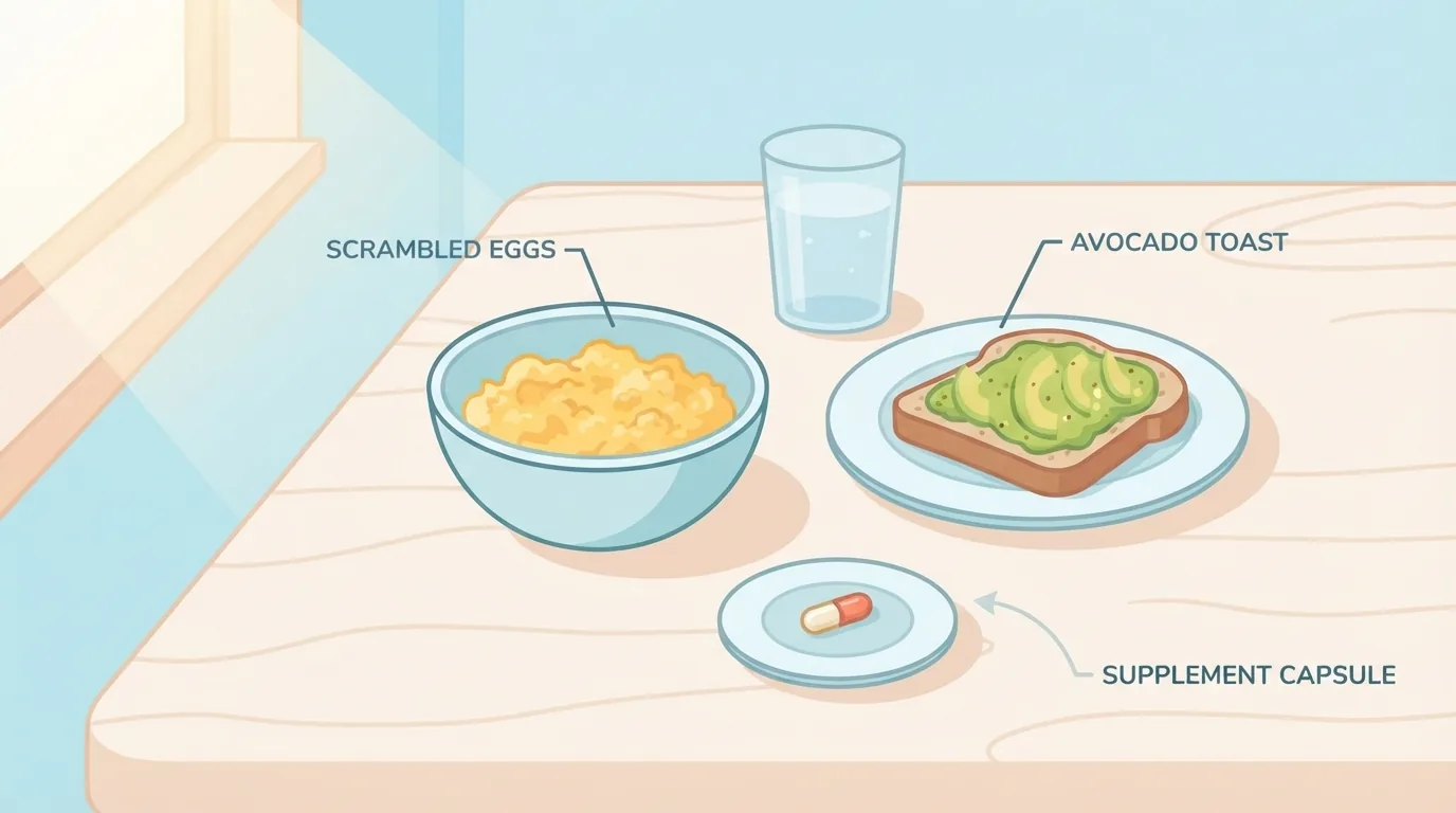 Frühstückstisch mit einer Kapsel zur Mahlzeit