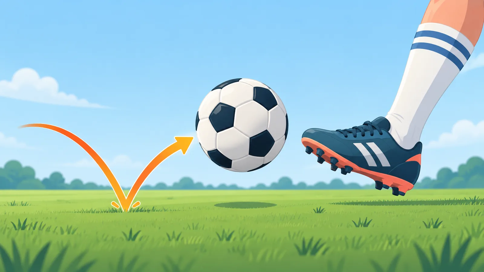 Ball springt einmal auf, bevor er gespielt wird