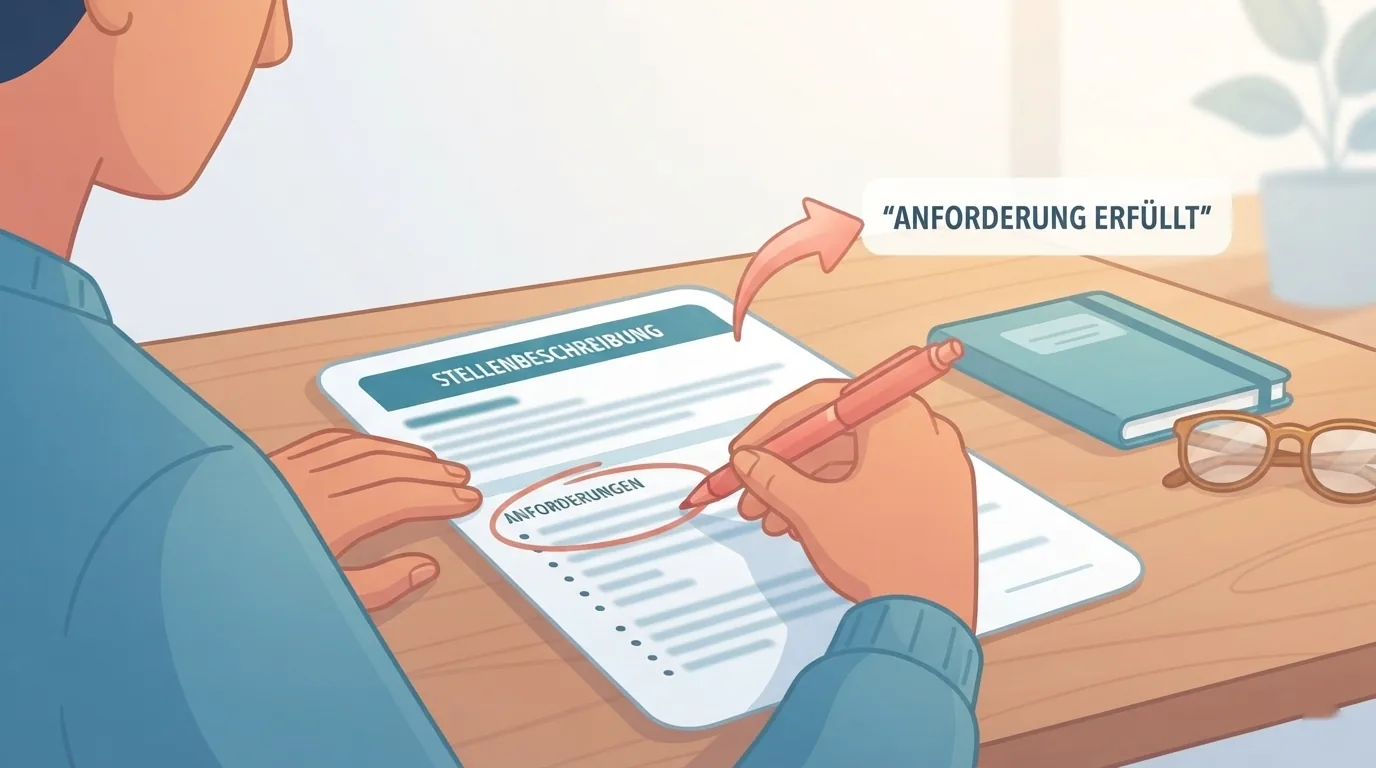 Editor marking up a printed job description with a pen