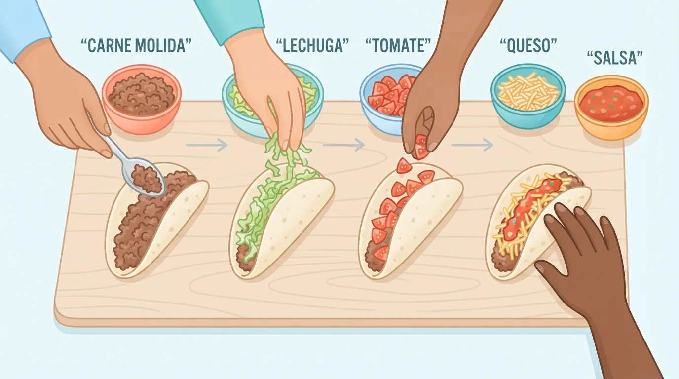 Ground beef tacos with toppings