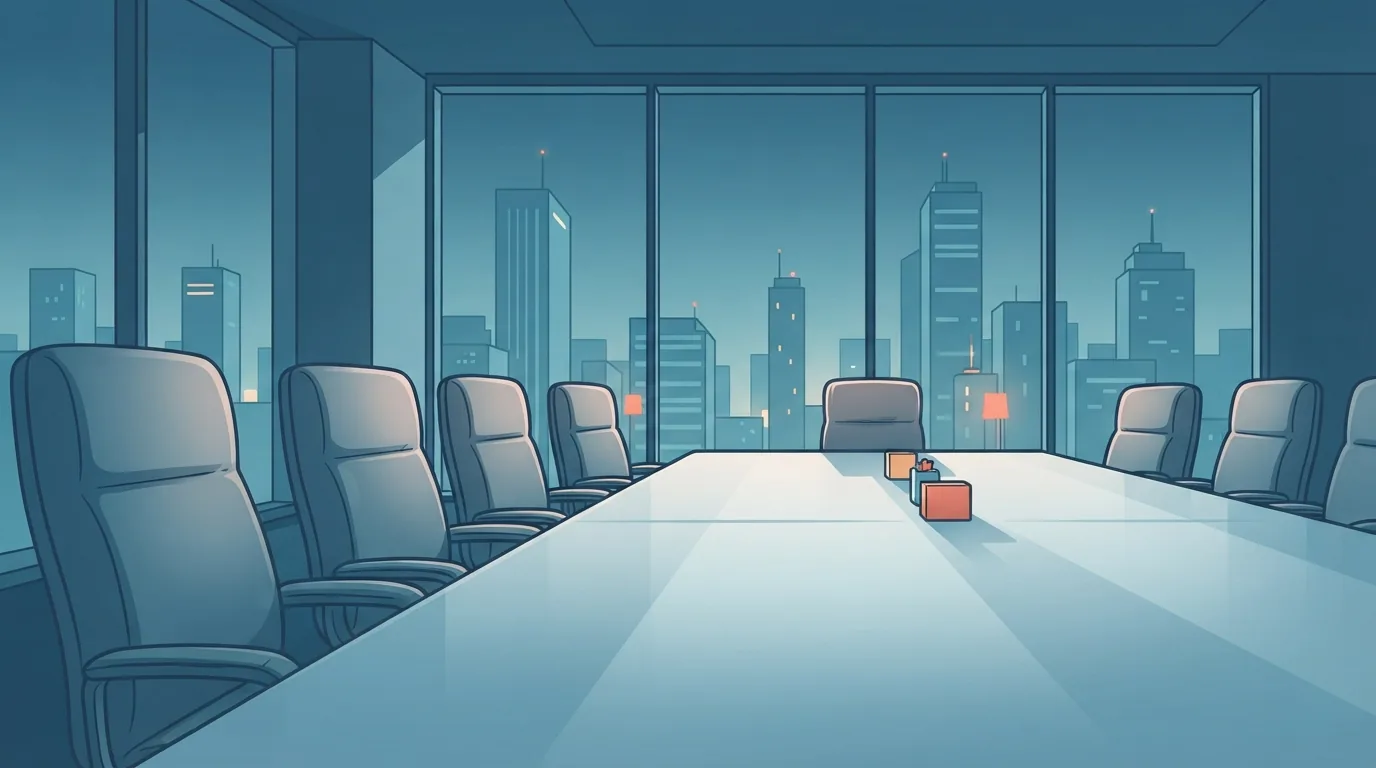 Corporate boardroom suggesting a family power struggle