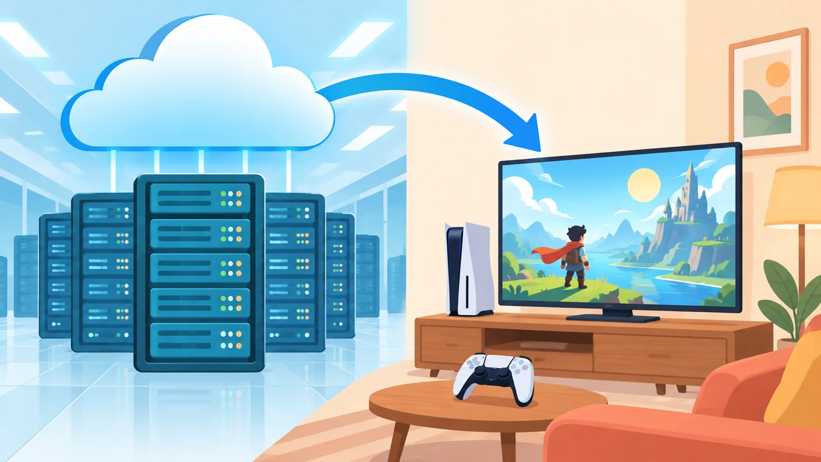 Cloud servers compared with a home console setup