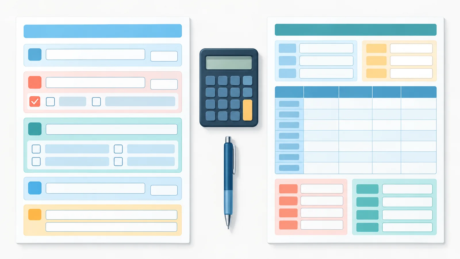 Two different claim forms placed side by side