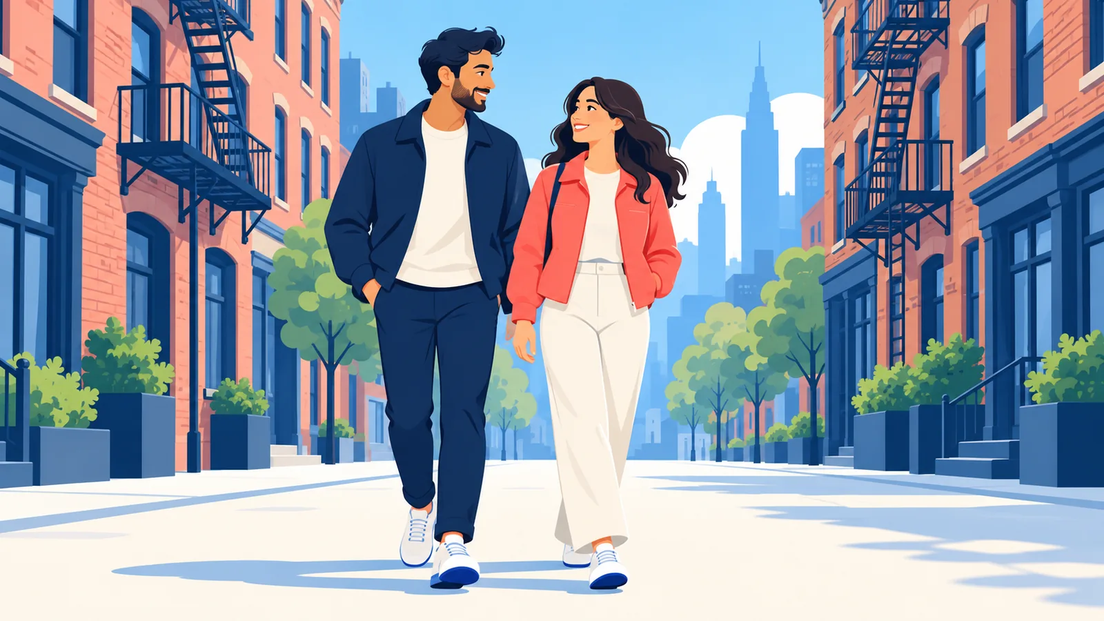 Visitors walking along a historic Lower East Side street in New York City