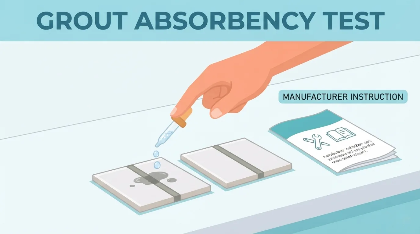 Testing grout absorbency on a tile sample