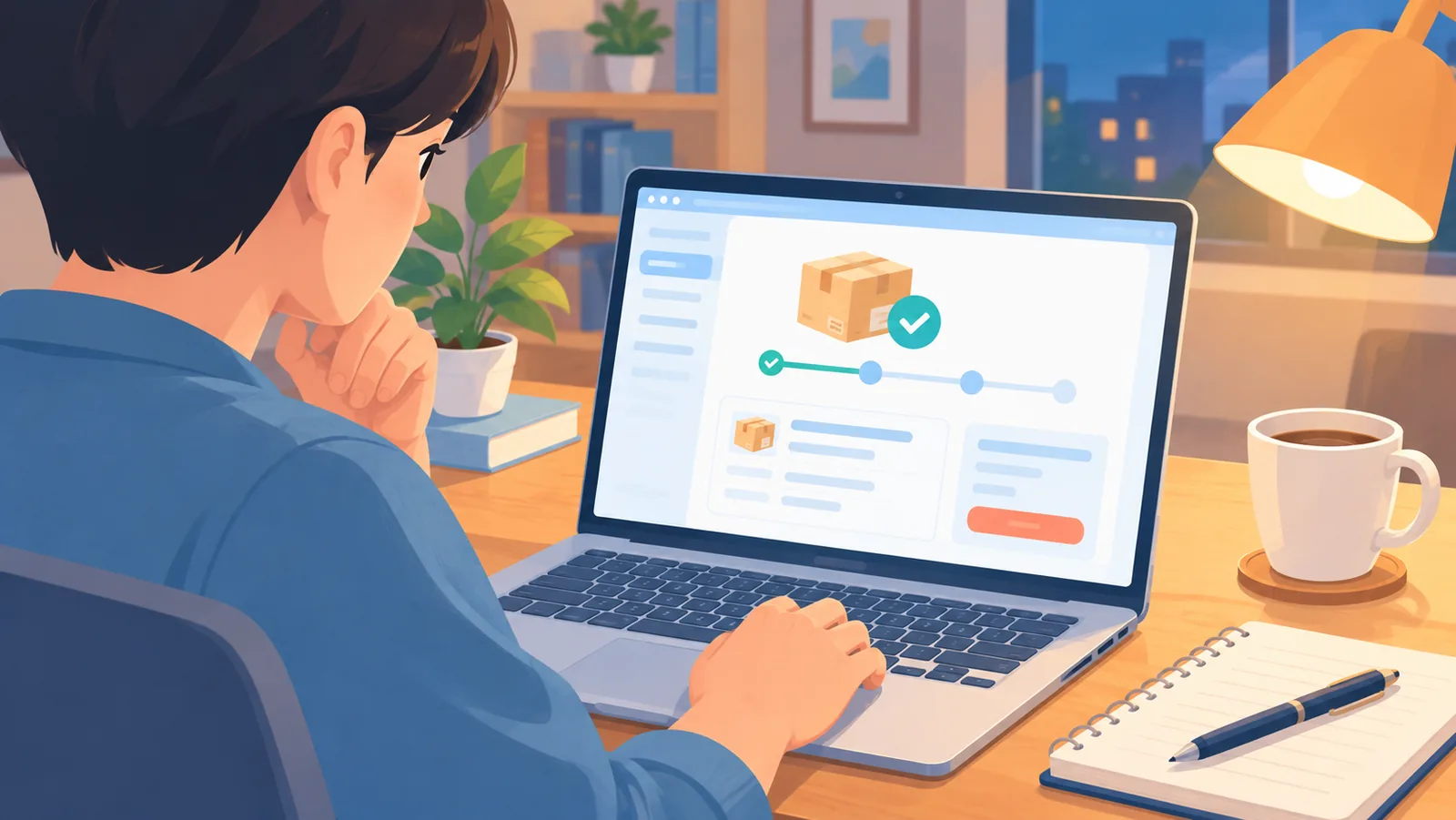 Person reviewing an order screen before placing a trade