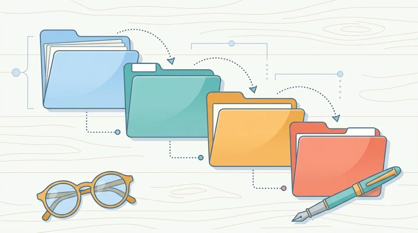 Folders representing a will, trust, power of attorney, and healthcare directive