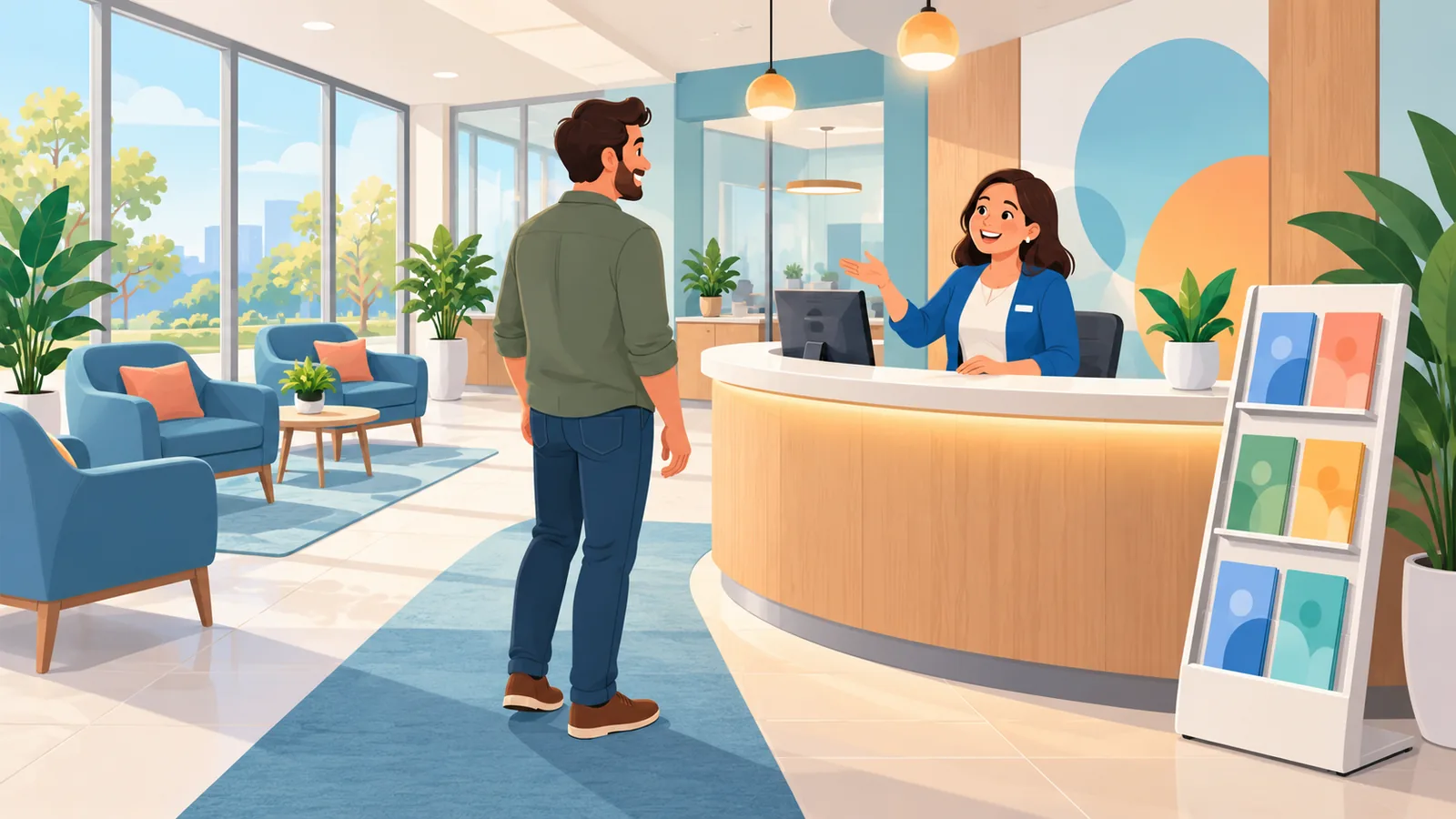 Welcoming community credit union office interior