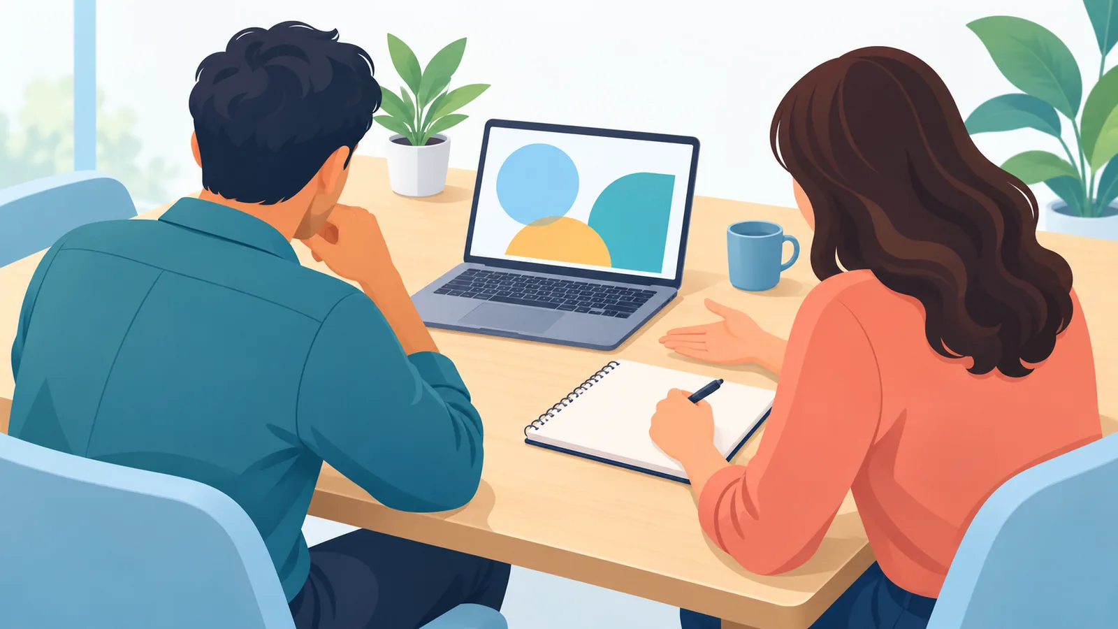 Calm debt advice consultation at a table