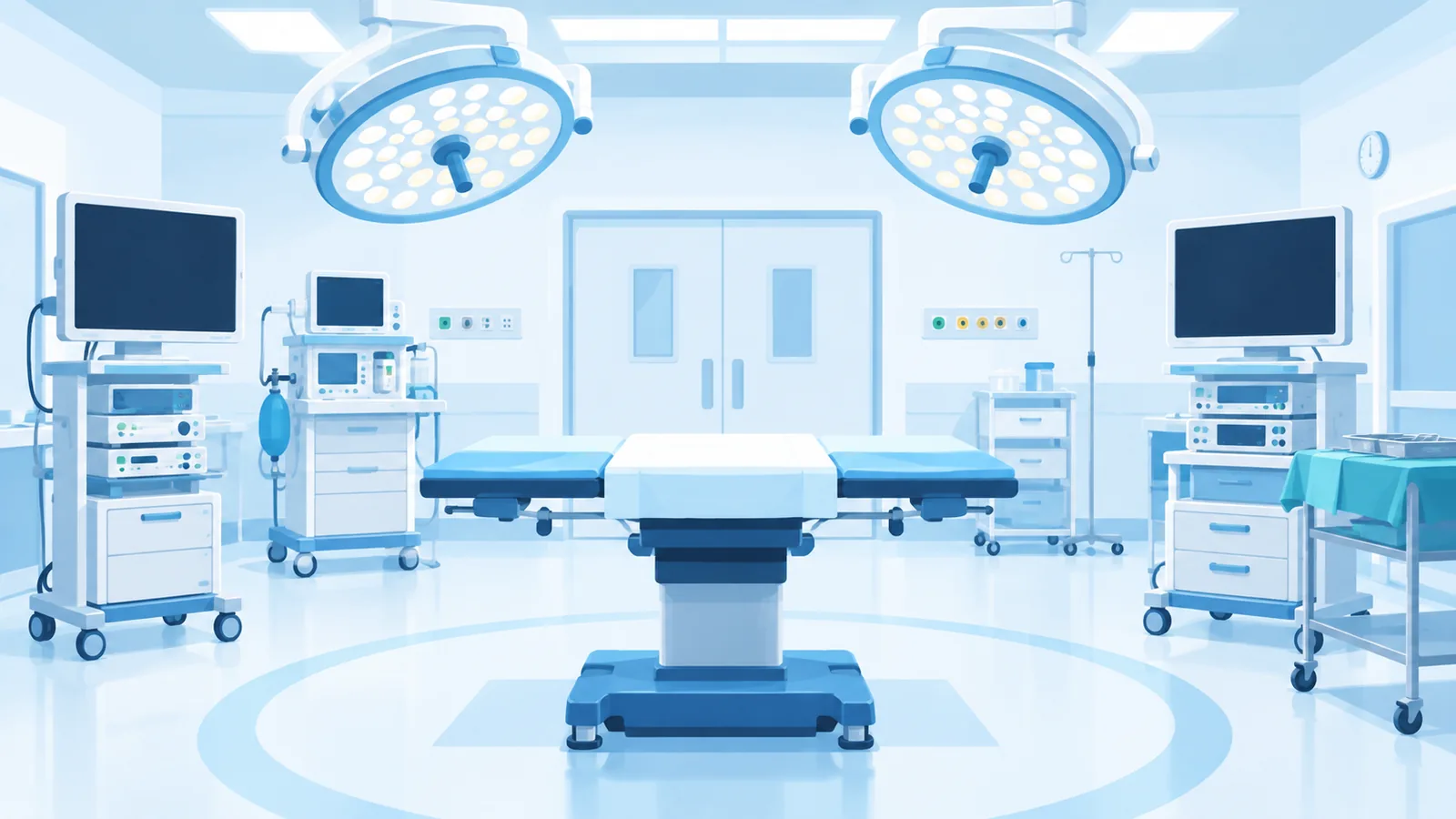 Empty modern operating room used for TURP procedures
