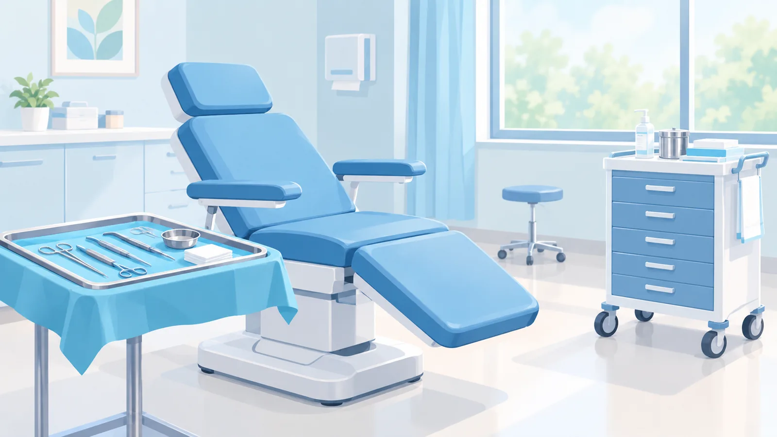 Outpatient room where minimally invasive prostate procedures are performed