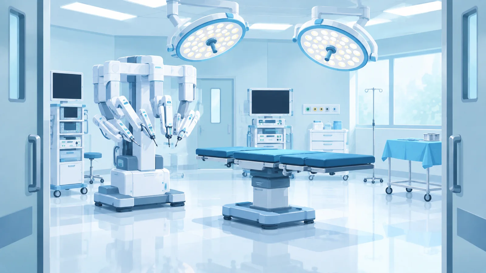 Robotic surgical system in an operating theater for simple prostatectomy