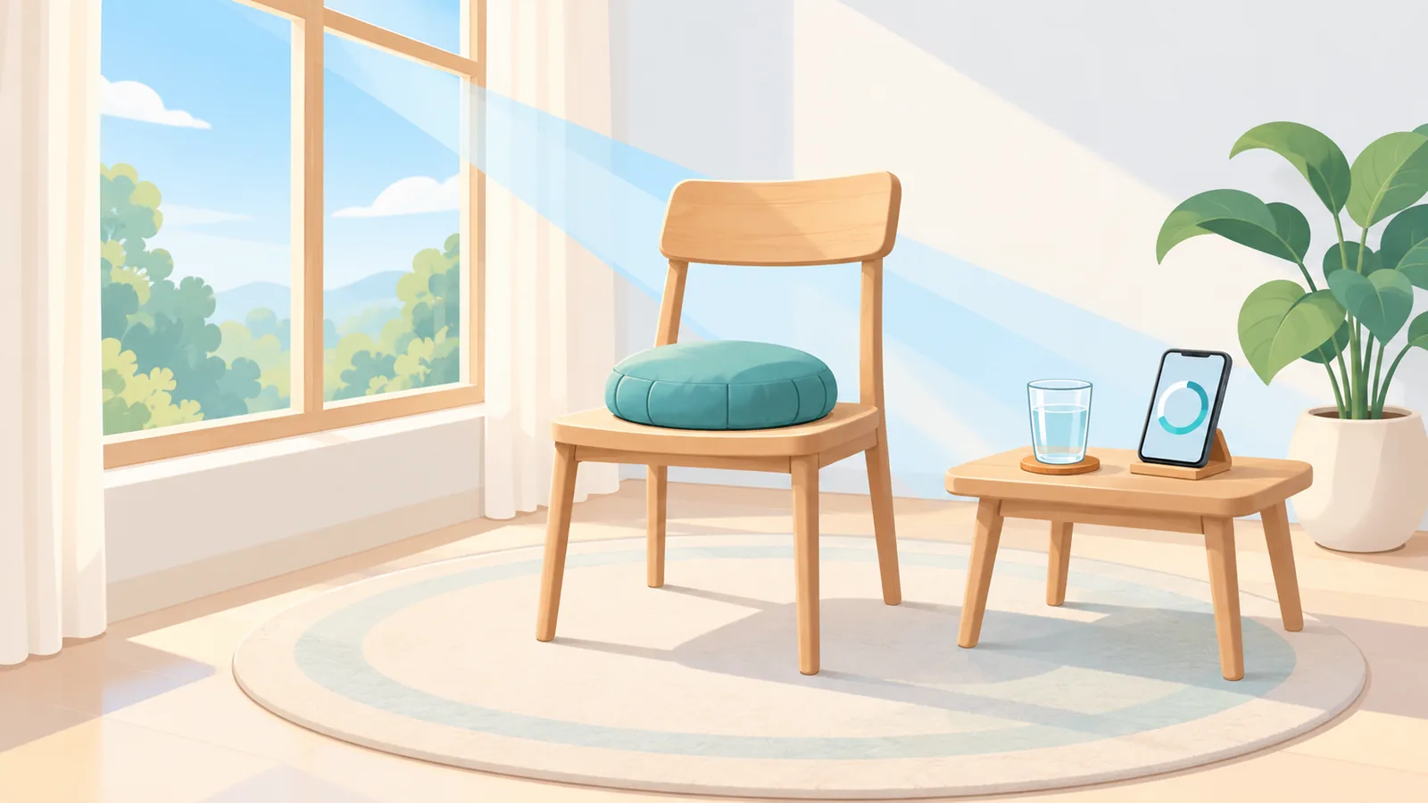 A simple morning meditation corner at home