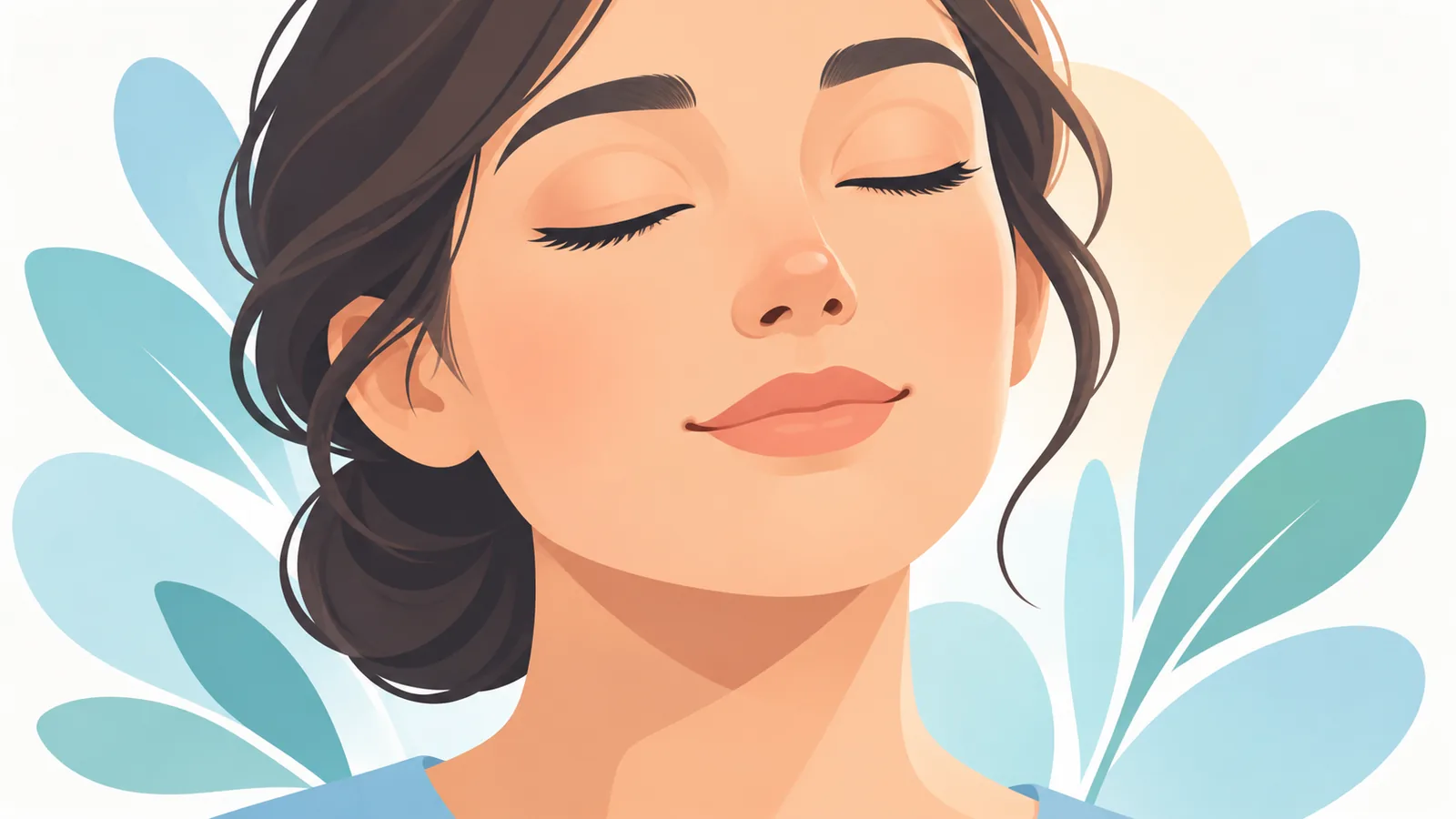 Close-up of a person focusing on their breath