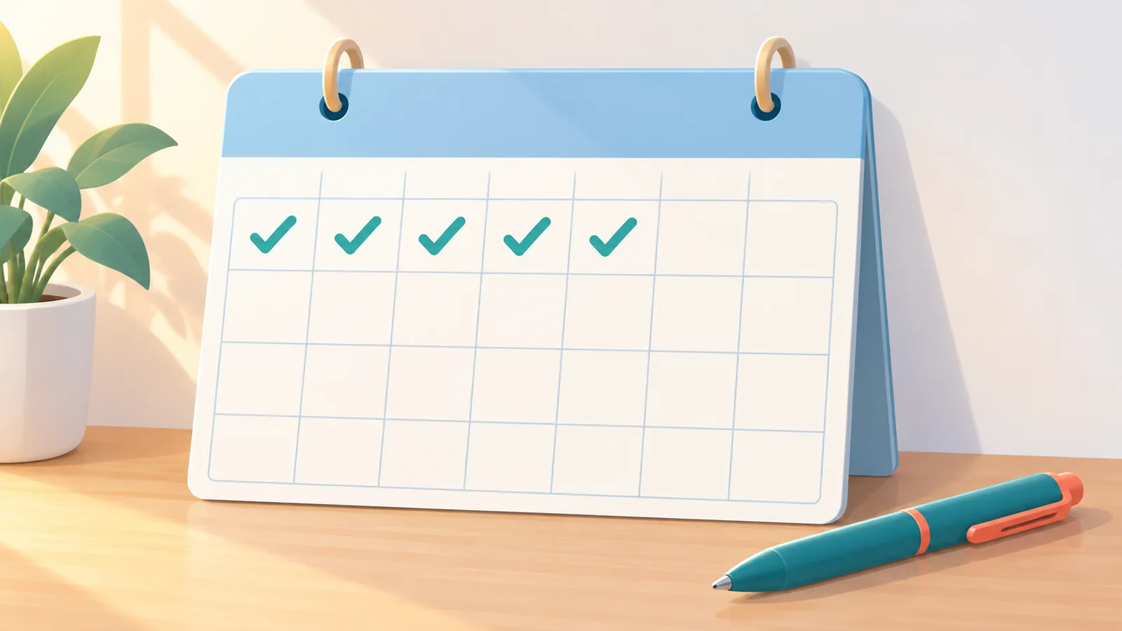 Calendar tracking daily meditation sessions