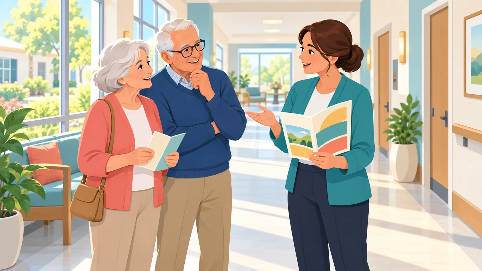 Couple asking questions during a community tour