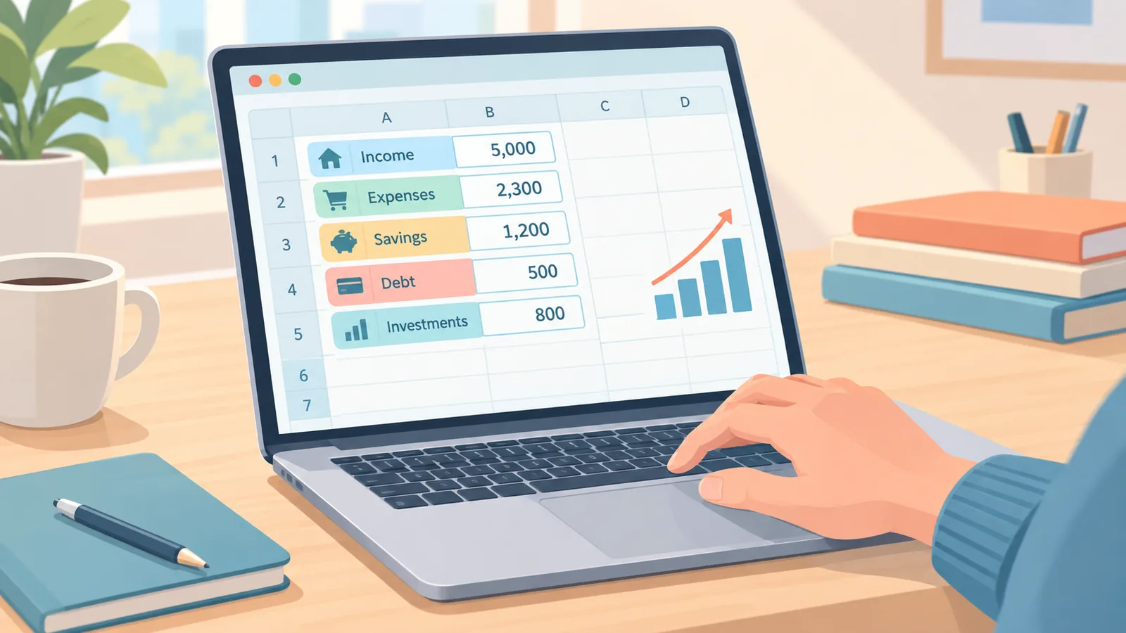 Desk with laptop, notepad and calculator ready for an annuity calculation