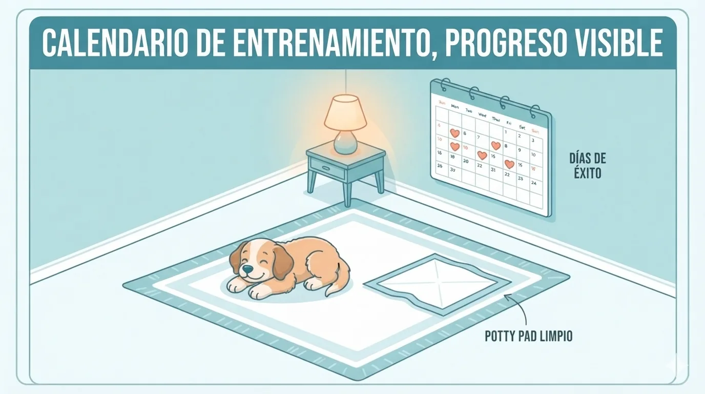 Puppy with too much freedom far from the potty pad