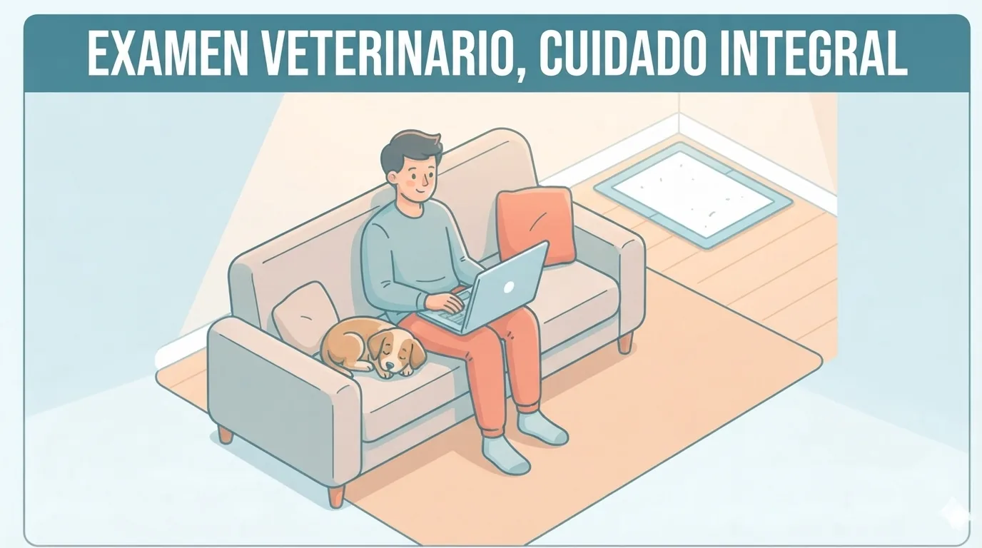 Veterinarian examining a small dog during a checkup