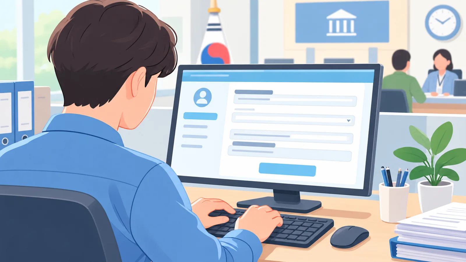Colleagues preparing a pension proposal together