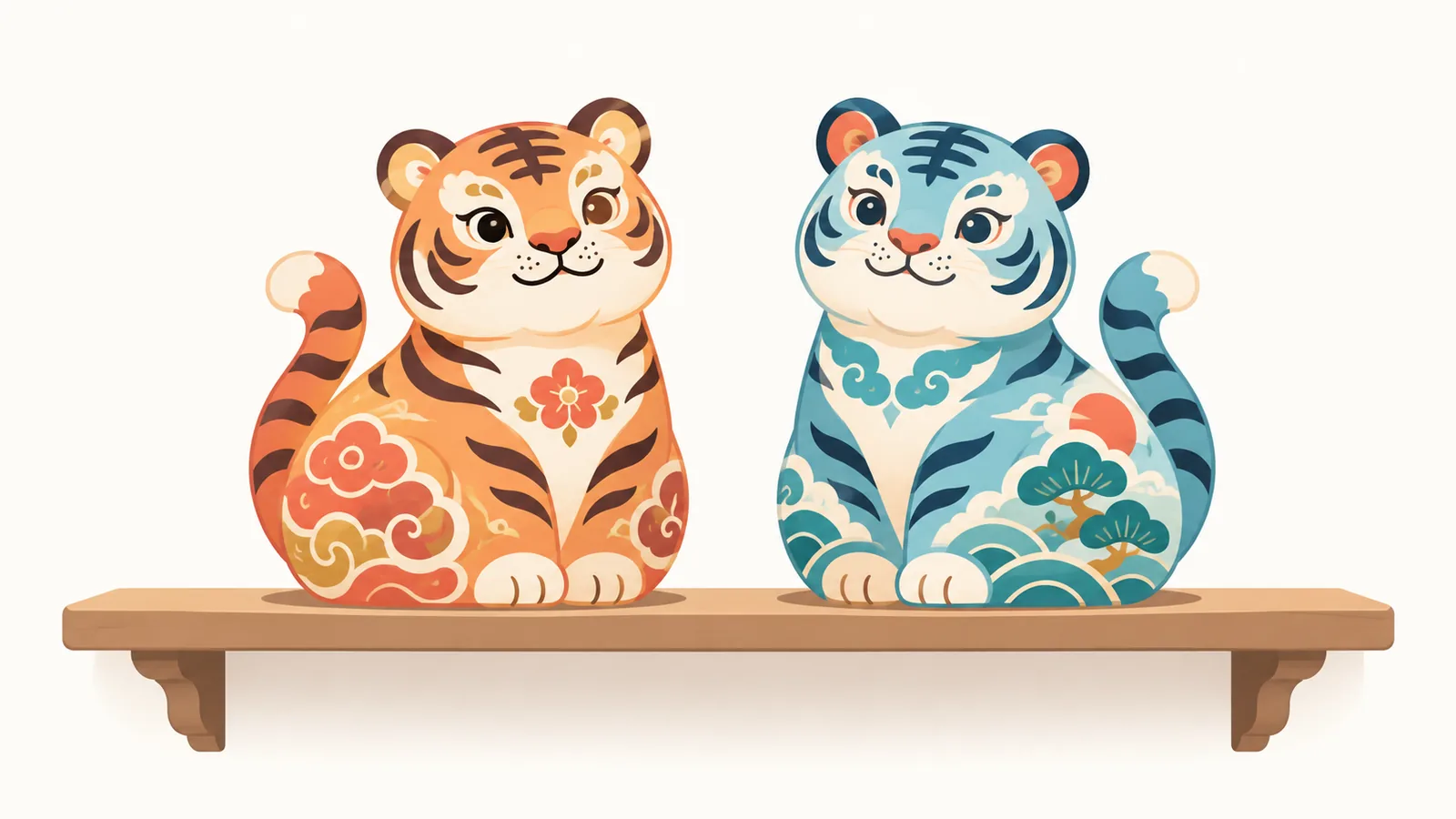 Two decorative zodiac ornaments in Chinese and Korean styles