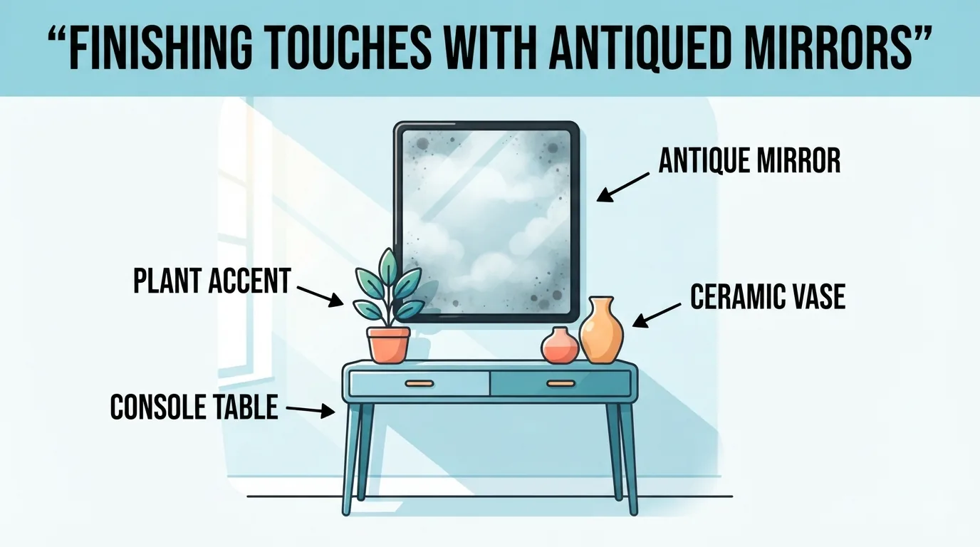 Applying mirror-antiquing spray in thin layers