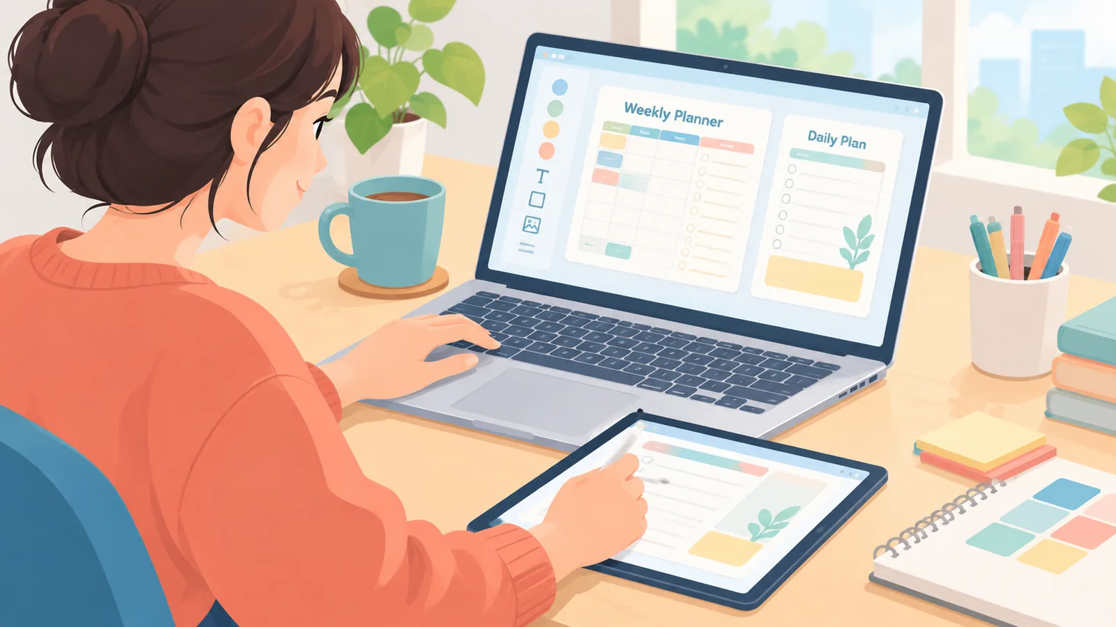 Freelancer on a video call with a client from home