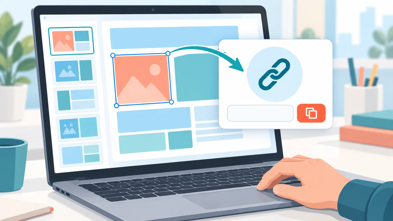 Template being shared as a link from a design editor