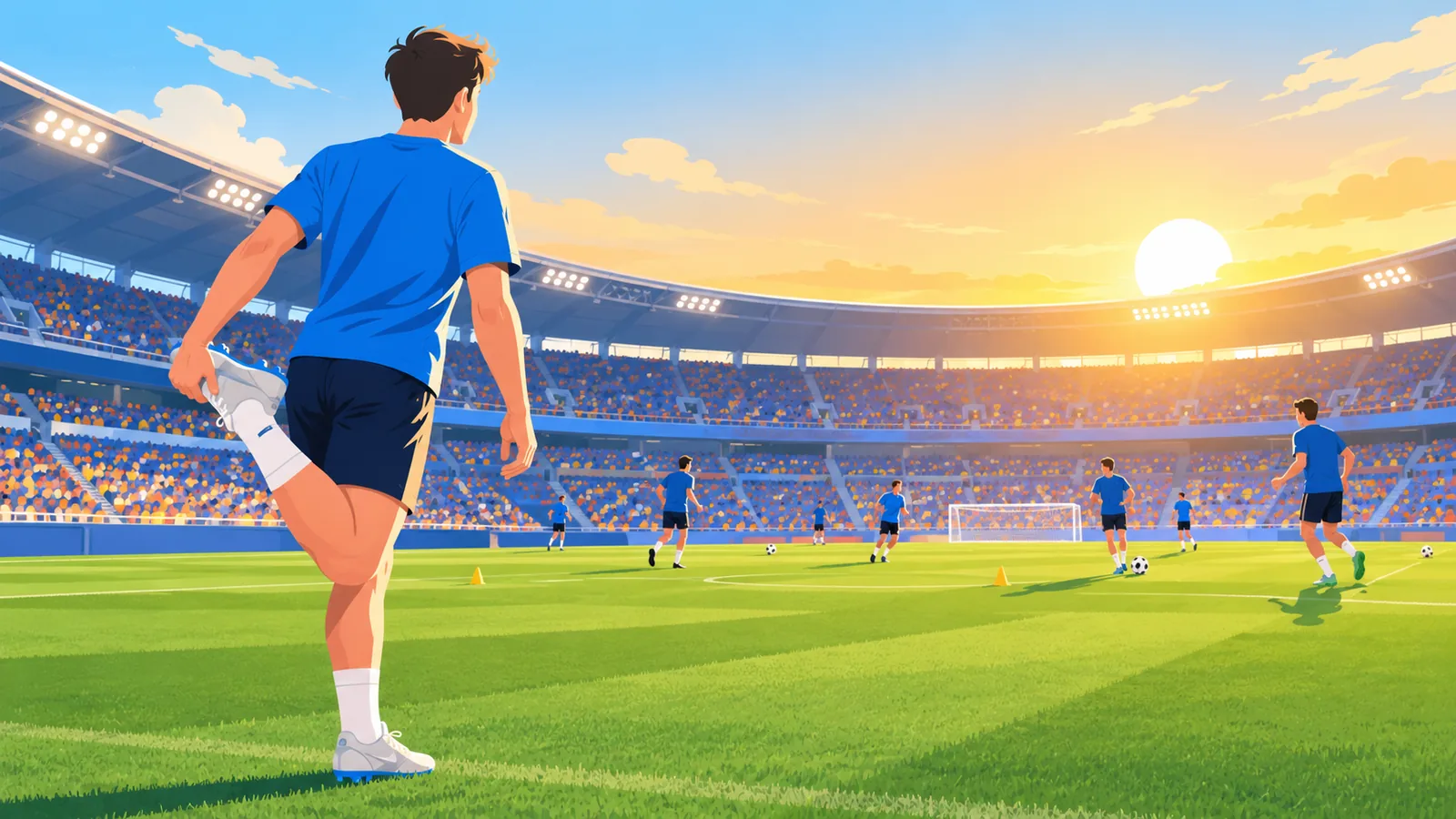Soccer stadium before a league match