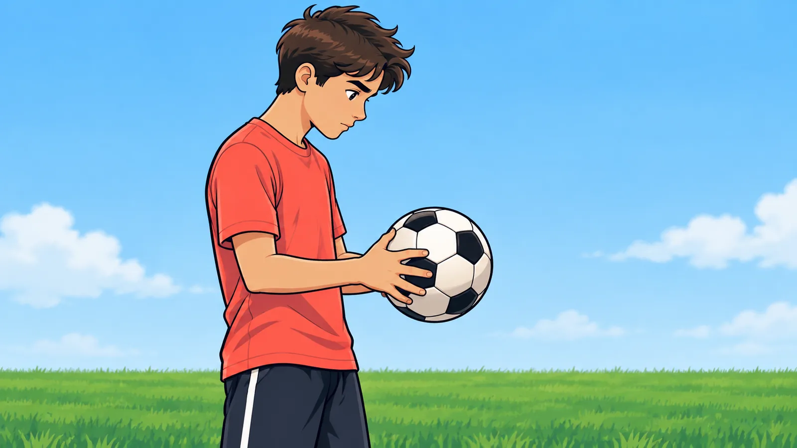 Beginner holding a soccer ball ready to start a juggling drill