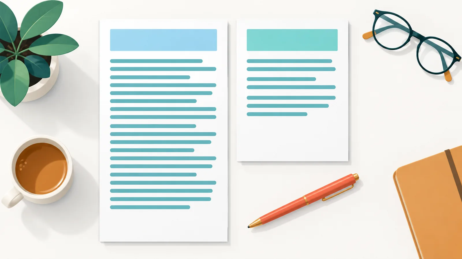 Two investment contract documents compared on a desk