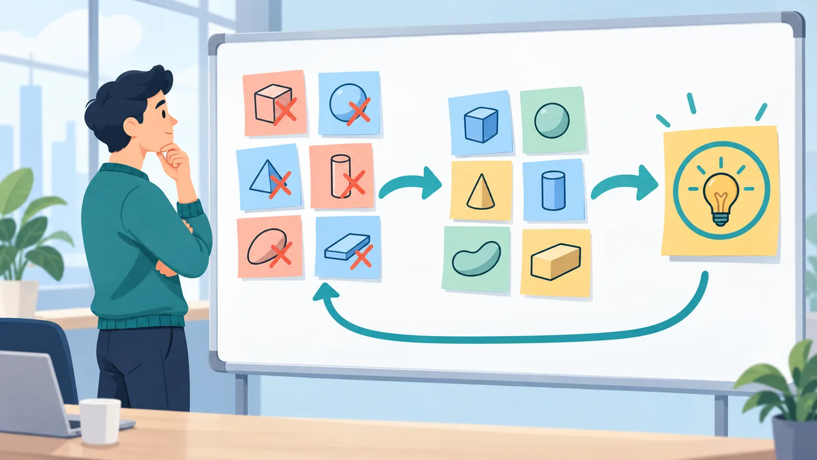 Founder reviewing common fundraising mistakes on a whiteboard