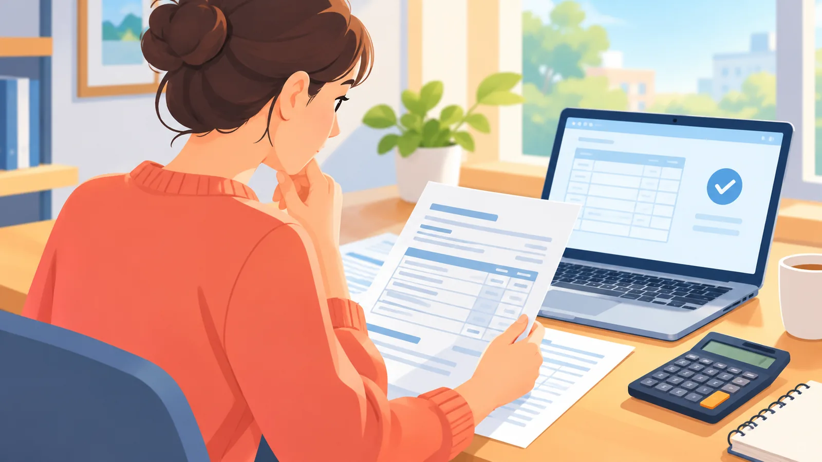 Person reviewing IRS tax relief options at a desk