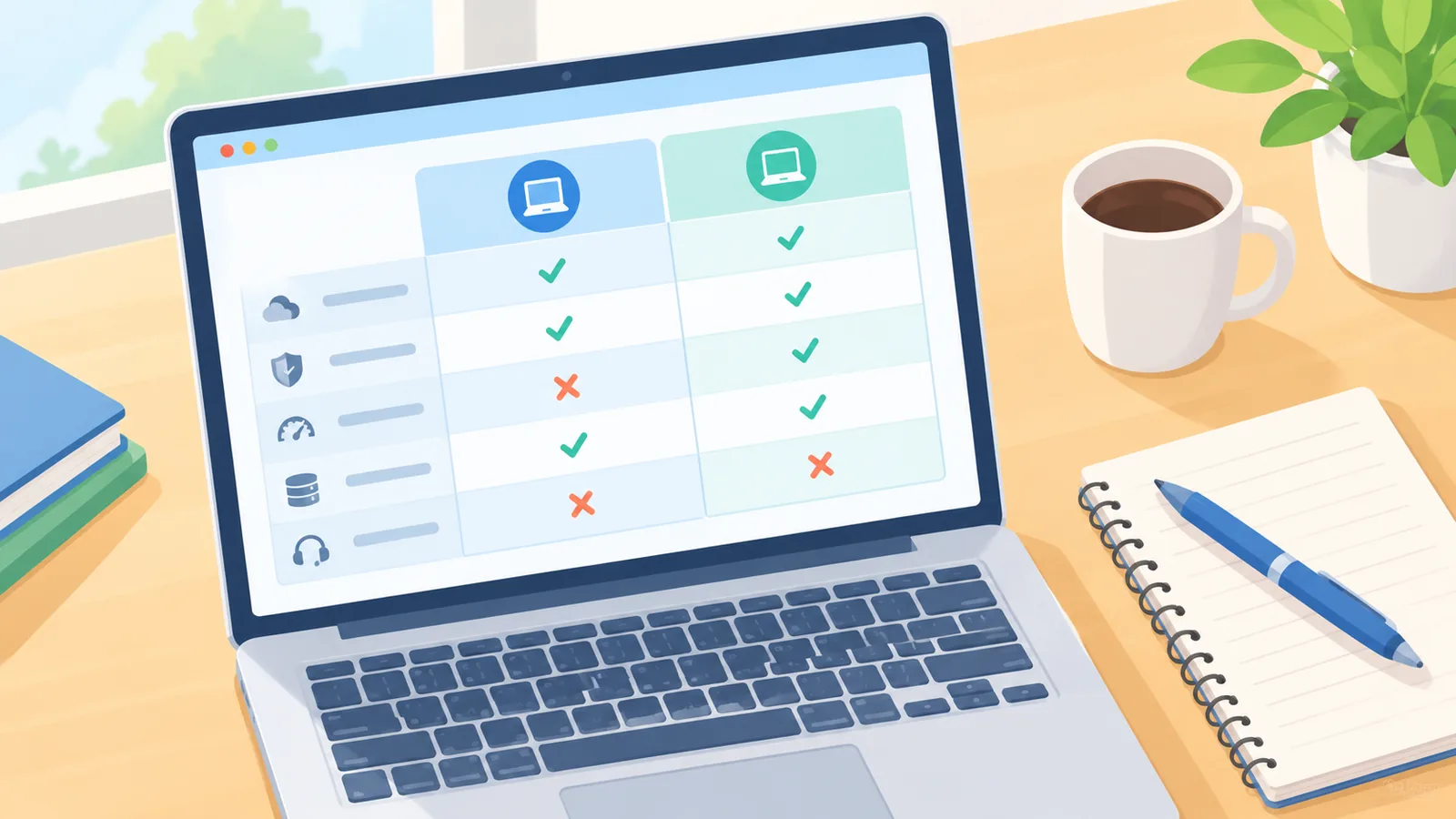 Comparison of tax relief providers on a laptop screen
