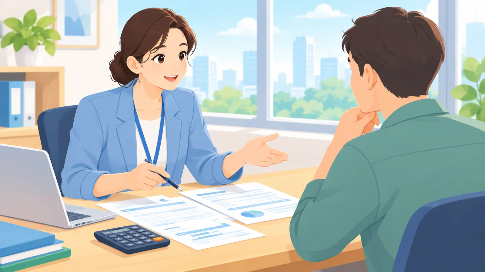 Tax professional meeting with a client