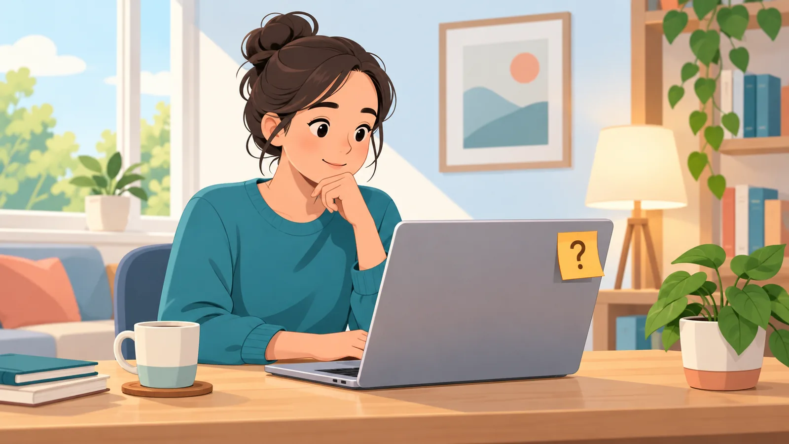 Person searching for answers on a laptop