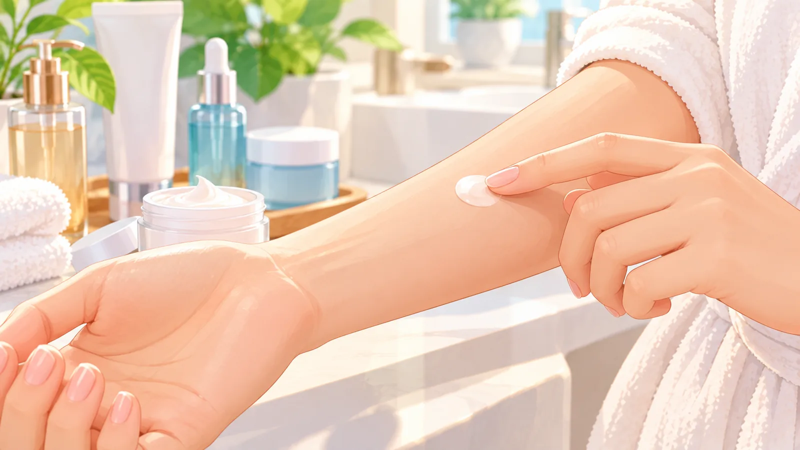 Prueba de parche con una pequeña cantidad de crema en el antebrazo