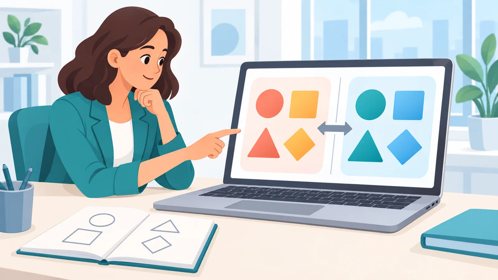 Persona revisando una comparativa de servicios en la pantalla del portátil