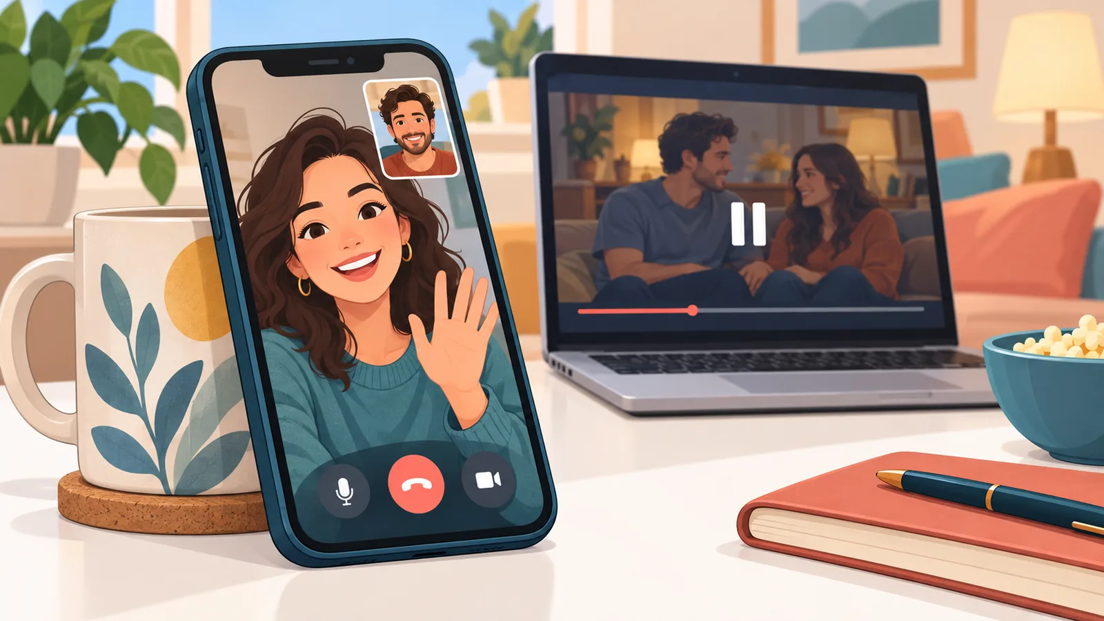 Llamada directa con una película preparada en el portátil