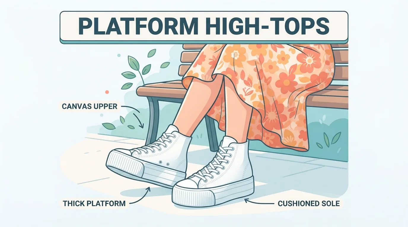 Zapatillas de lona con plataforma y vestido