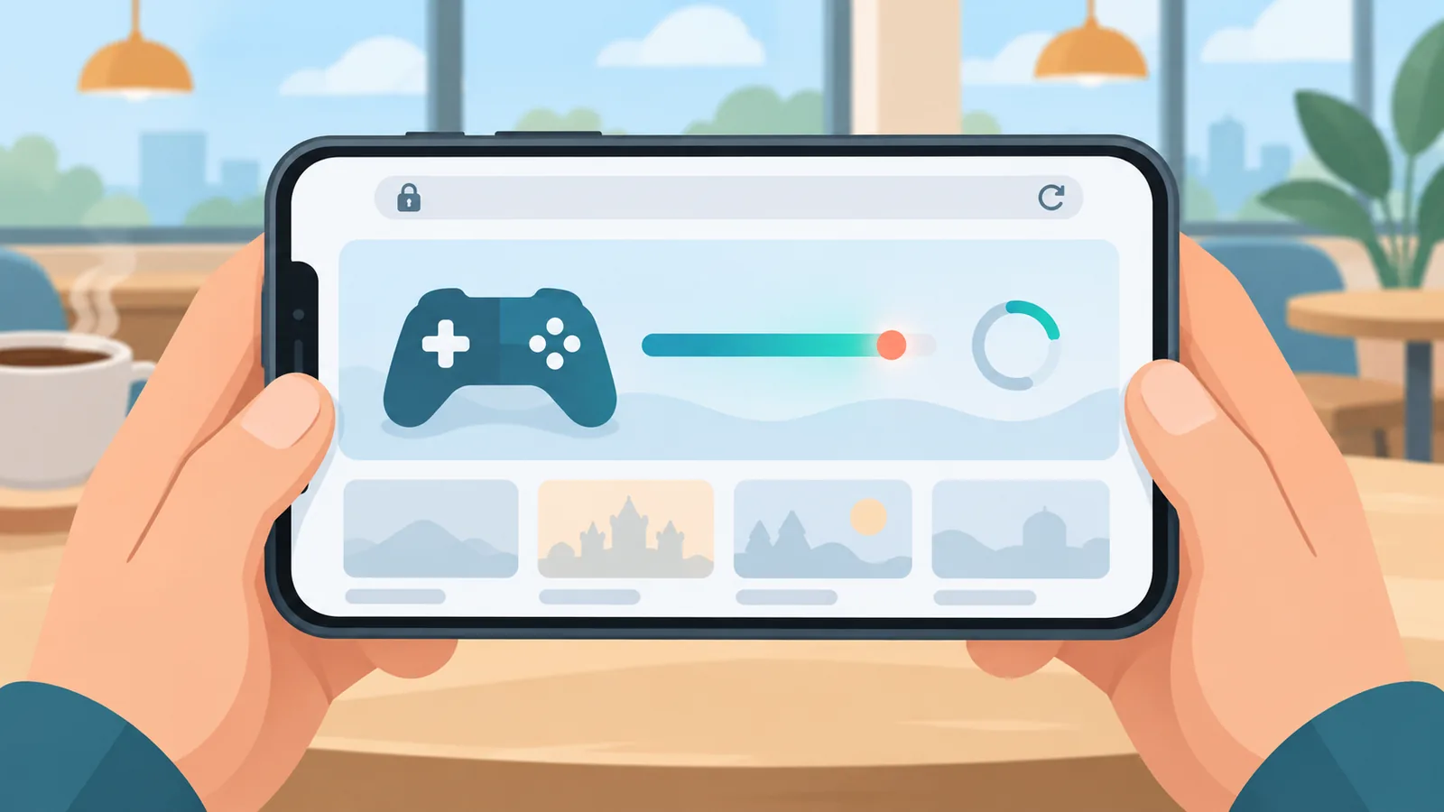 Safari abierto en iPhone para acceder al servicio de juegos en la nube