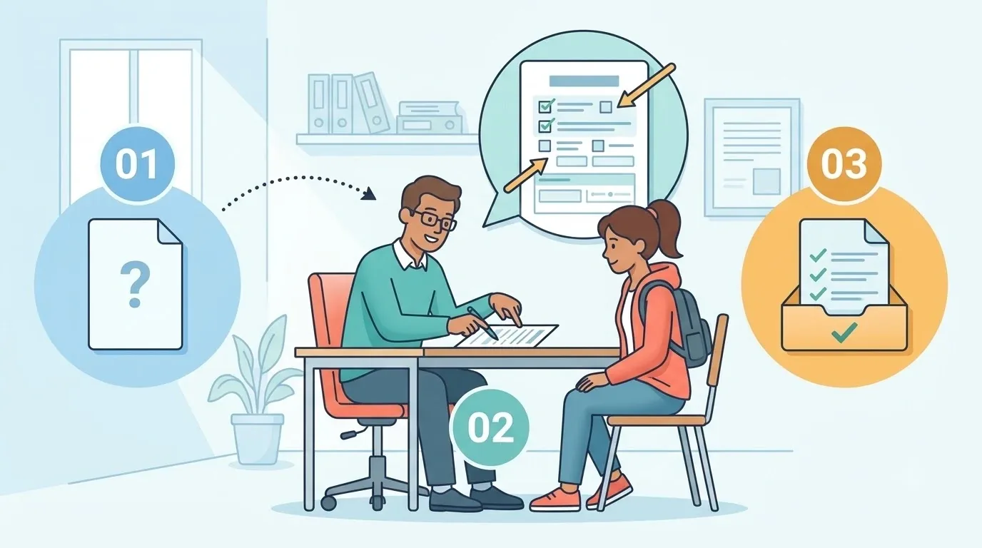 Documentos preparados para rellenar el formulario