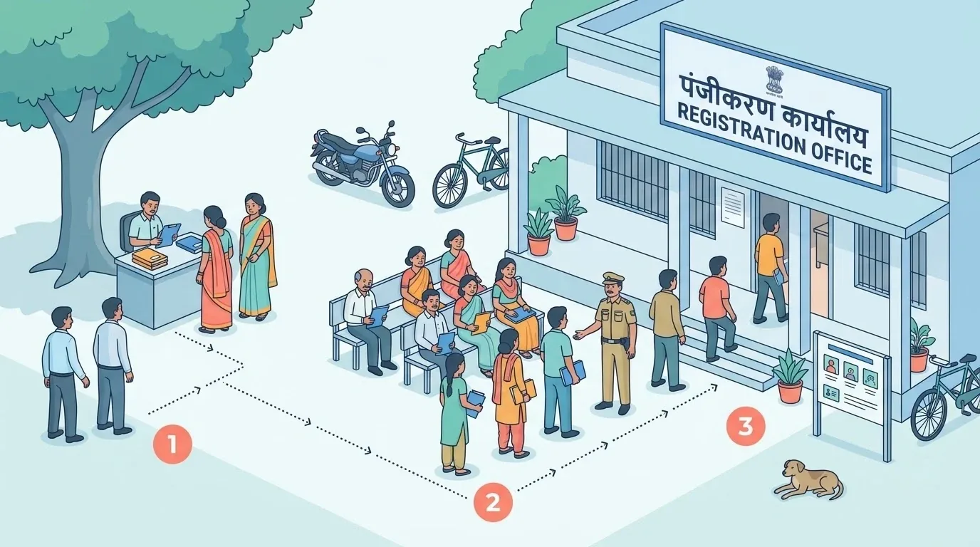 Oficina local de registro electoral en la India