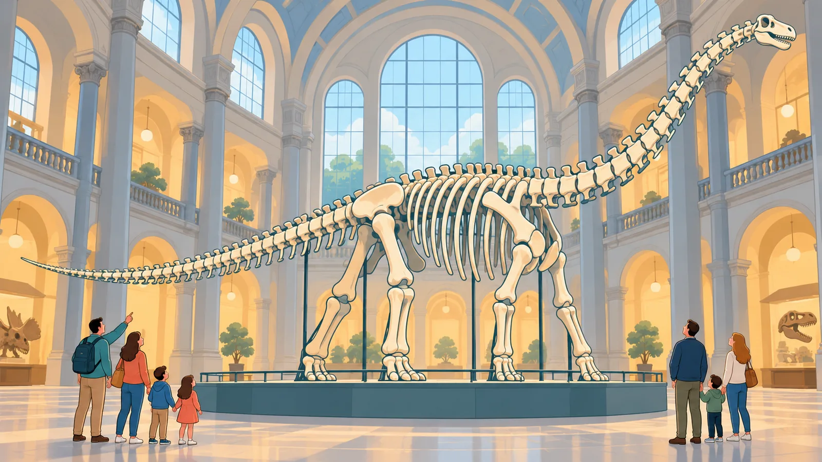 Esqueleto de dinosaurio en el Museo Americano de Historia Natural