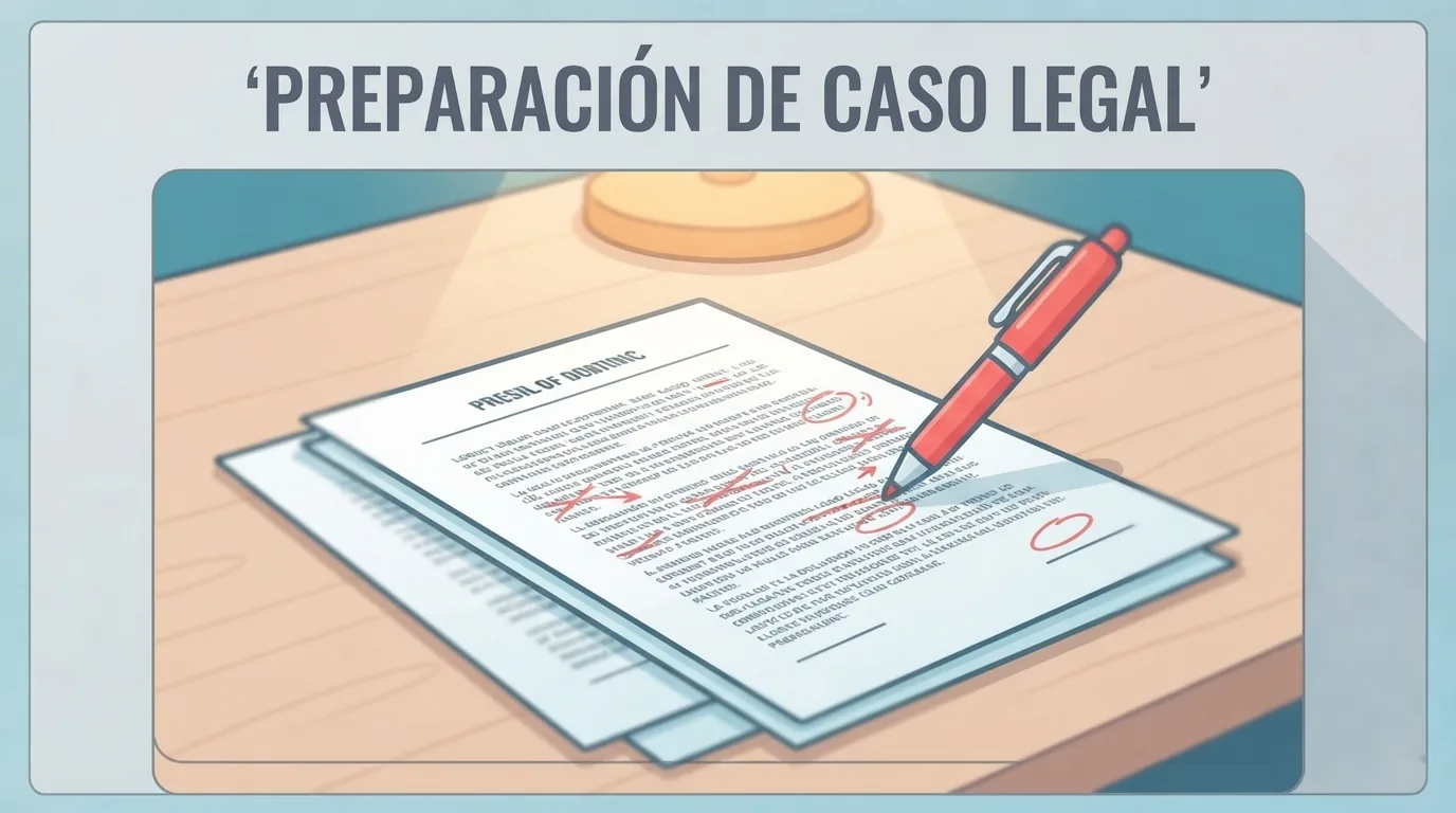 Bolígrafo rojo marcando correcciones en un documento jurídico