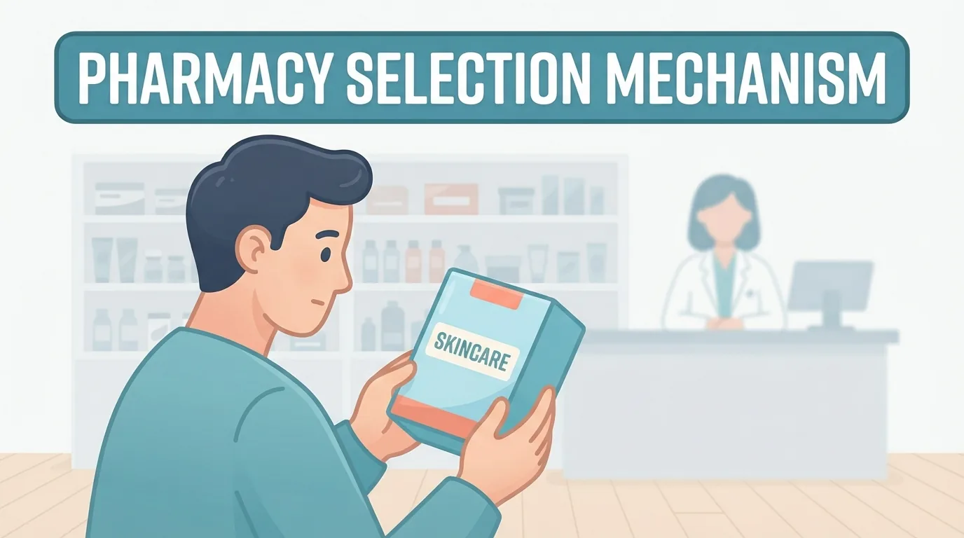 Persona leyendo la etiqueta de un producto para cicatrices en una farmacia