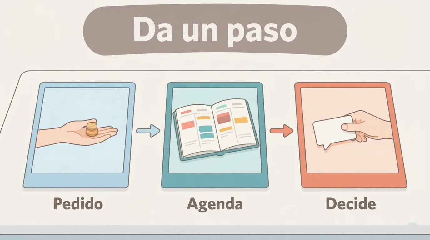 Una petición de trabajo lleva a consultar la agenda antes de responder, como pequeño cambio para la próxima oc